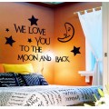 Good Night Quotes With Moon and Stars Wall Sticker